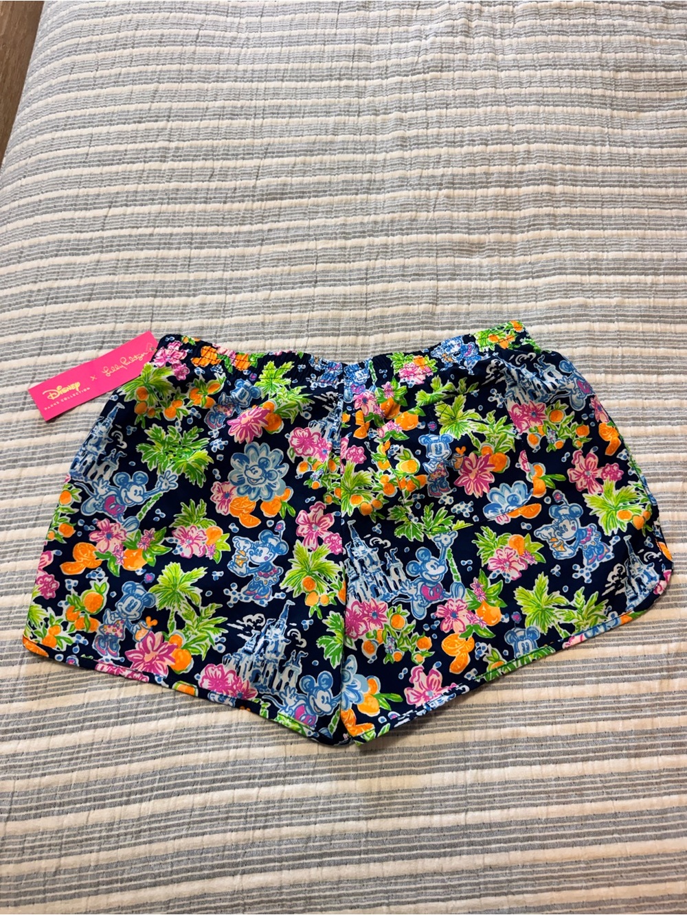 Lilly Pulitzer Navy Tropical Floral Athletic Shorts